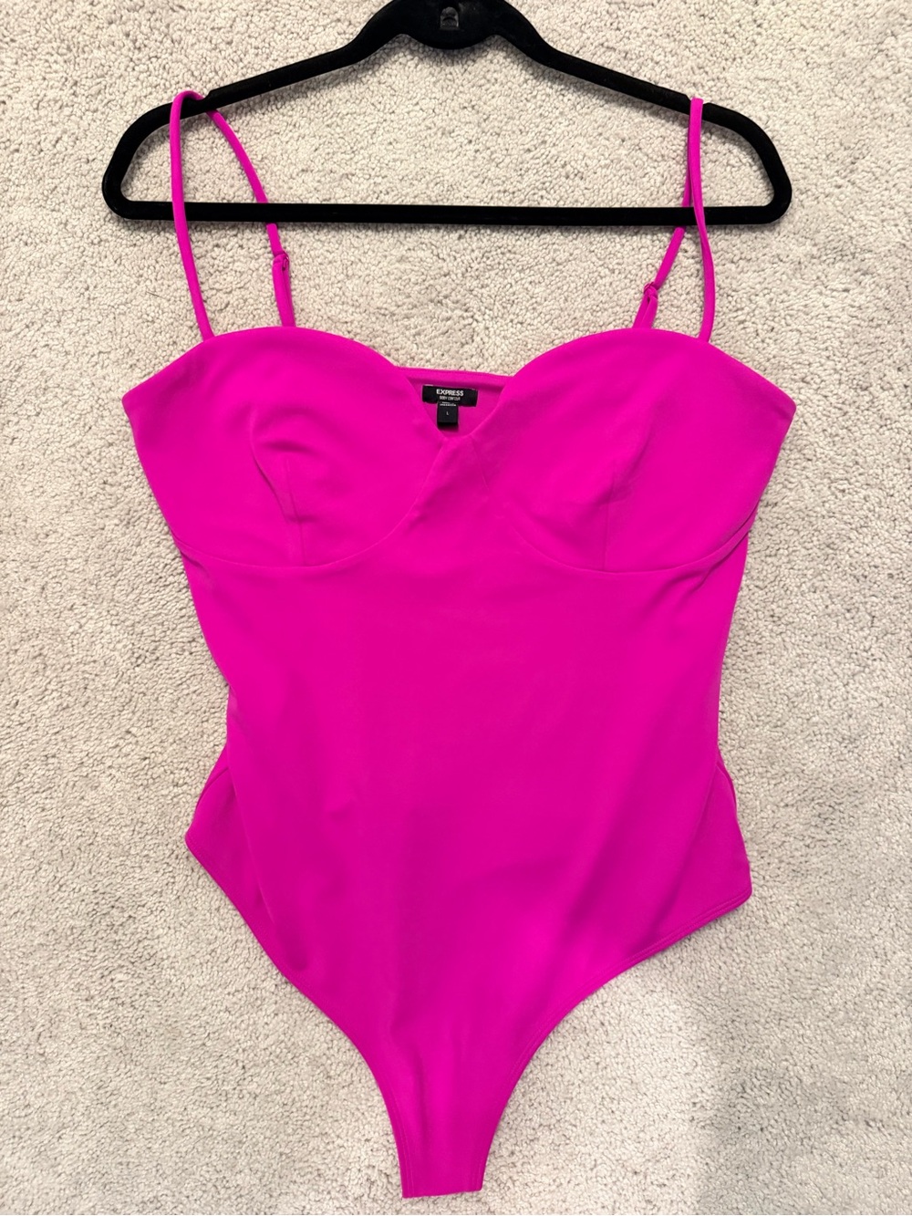 Express Women’s Bright Hot Pink Bodysuit